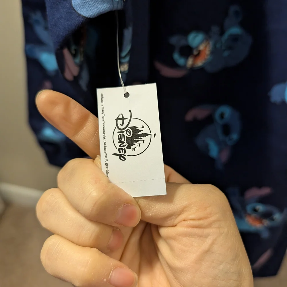 Disney Unisex Spirit Jersey Blue Stitch Long Sleeve Shirt Unisex NWT - Picture 6 of 9